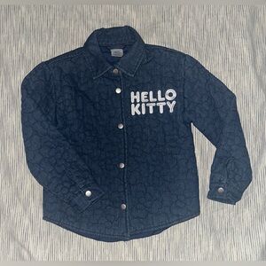 HELLO KITTY By Sanrio Blue Jean Jacket with White Hello Kitty Text